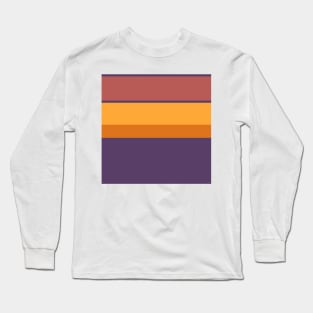 An occassional harmony of Old Heliotrope, Dark Mauve, Giant'S Club, Brownish Orange and Mango stripes. Long Sleeve T-Shirt